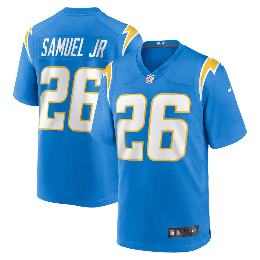 Men Los Angeles Chargers 26 Asante Samuel Jr Nike Powder Blue 2021 NFL Draft Pick Player Game NFL Jersey